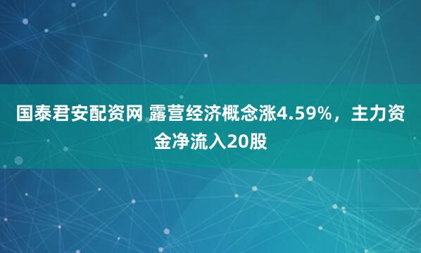 国泰君安配资网 露营经济概念涨4.59%，主力资金净流入20股